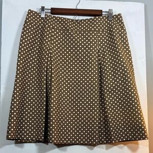 Talbots Size 10 Tan Patterned A-Line Skirt